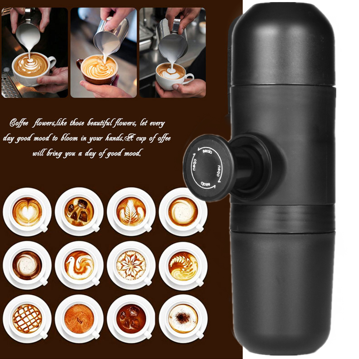 Mini Portable Espresso Machine Bar Hand Press Pump Americano Coffee Maker Cup Coffee Capsule Cup 2