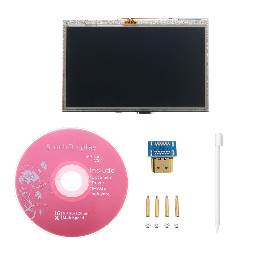 

5 дюймов Plug-and-Play 800 x 480 HD LCD Дисплей Модуль с USB-сенсорным экраном для Raspberry Pi / Beaglebone Black / Udoo / Компьютер Палка / SLR камера / ПК / ноутбук