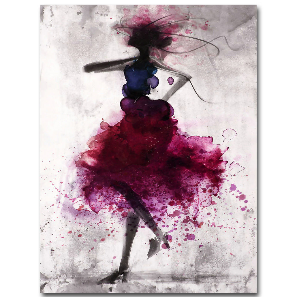 Fashion Girl Minimalist Abstract Art Canvas Oil Print Paintings