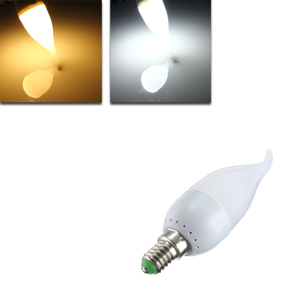

E14 3W White Warm White LED Candle Flame Light Chandelier Bulb AC 220V