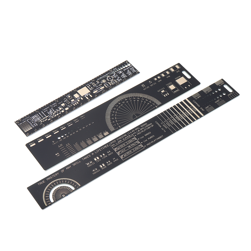 

1Set 15cm 20cm 25cm Multifunctional PCB Ruler Measuring Tool Resistor Capacitor Chip IC SMD Diode Transistor Package 180 Degrees