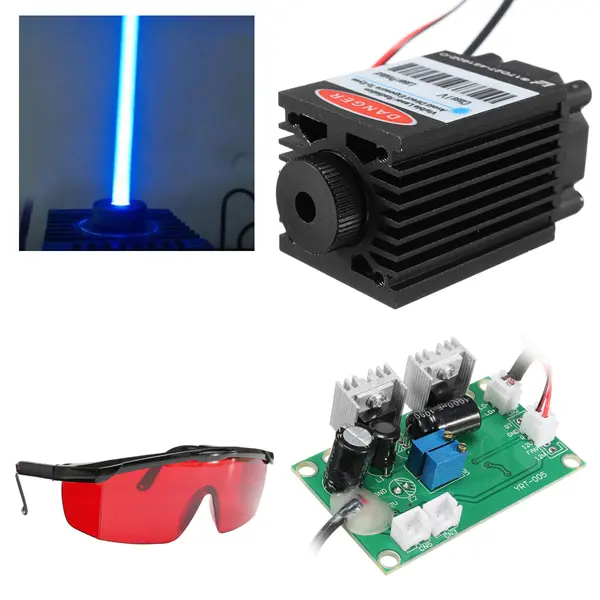 Focusable High Power 2.5W 450nm Blue Laser Module TTL 12V Carving free Goggles