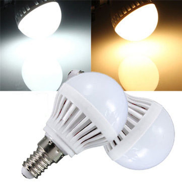 

E14 3W 150-160LM 2835 SMD Warm White/White LED Globe Bulb 110V