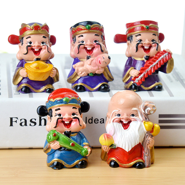 

New Five Fortune Dess Decoration Five-way Of Wealth Car Decoration Doll Decoration Creative Resin Crafts Boutique