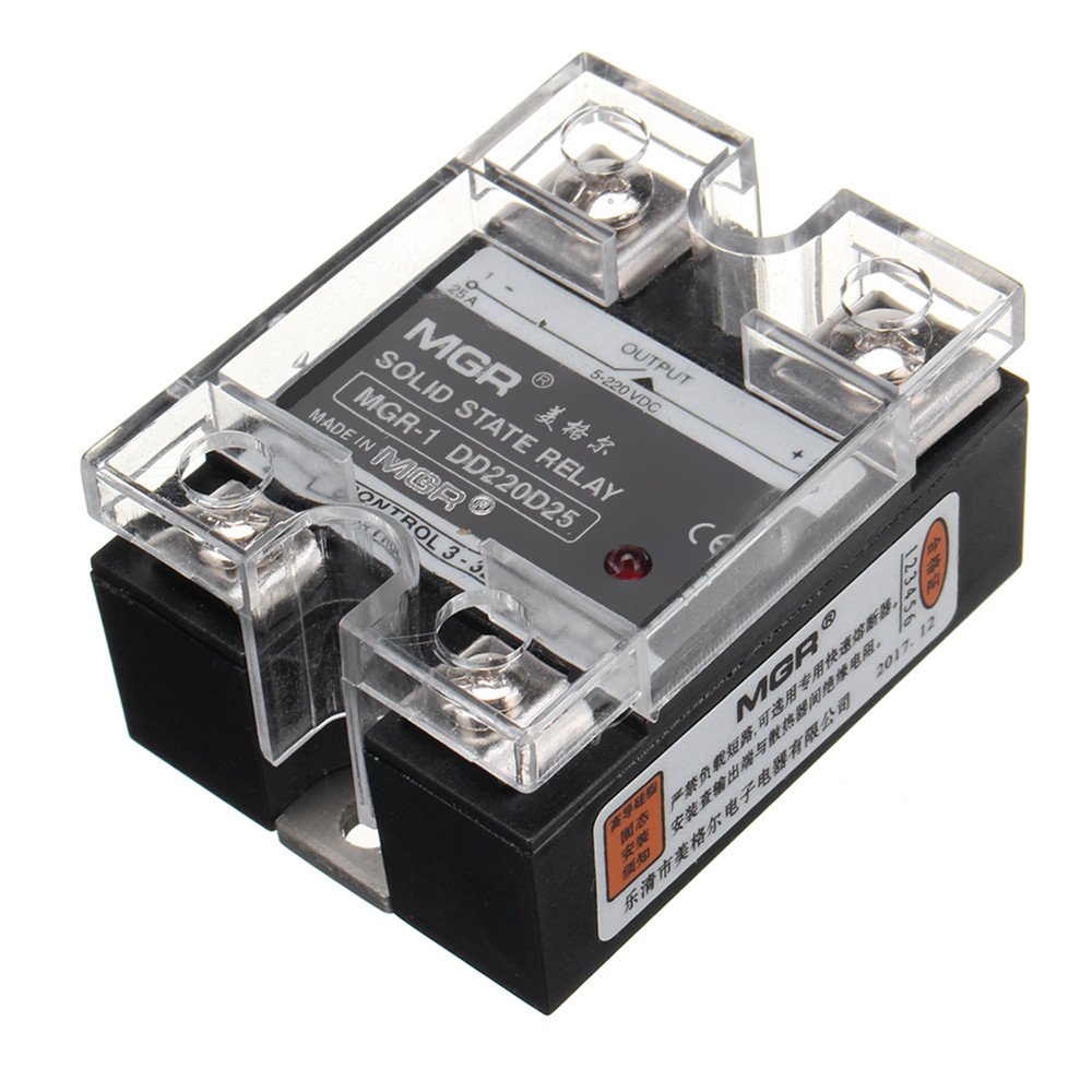 

DD220D25 25A Single Phase Solid State Relay SSR DC To DC Controller 3-32V 5-220V