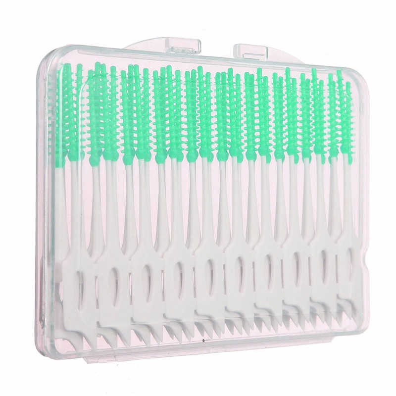 

40pcs Interdental Between Teeth Floss Brush Elastic Massage Gum Toothpick