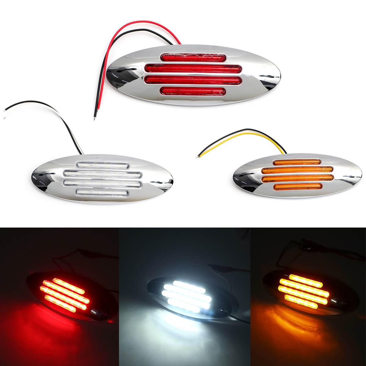 

12V LED Авто Грузовой прицеп Прицеп боковой габаритный фонарь Красный / Янтарный / Белый Универсальный