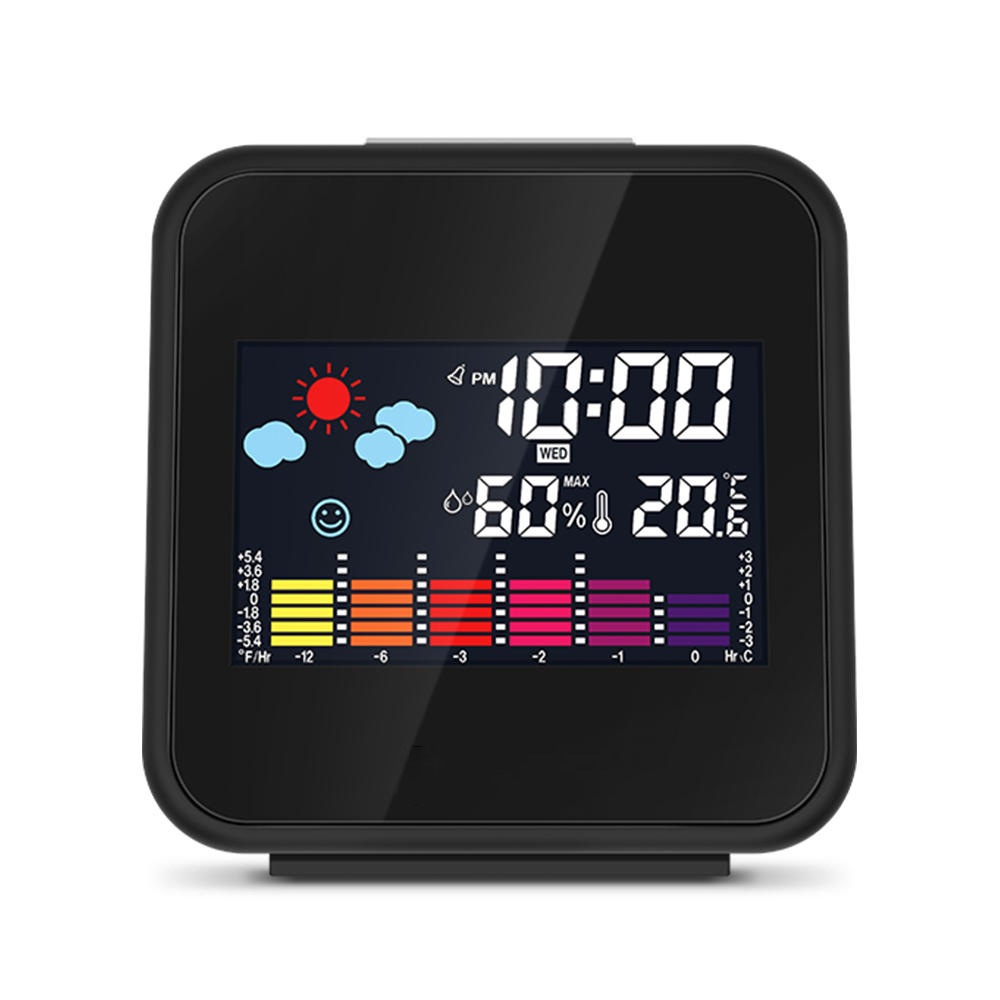 

Цифровая мини-беспроводная цветная подсветка Погодная станция Сигнал тревоги Часы USB Гигрометр Влажность Термометр Темпера