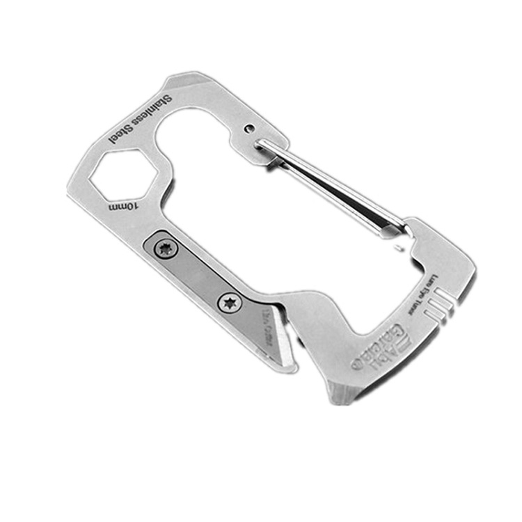 

LAOTIE Multifunctional EDC Buckle Tool D-shaped Stainless Steel Hiking Climbing Carabiner Hook Outdoor Survival Tools