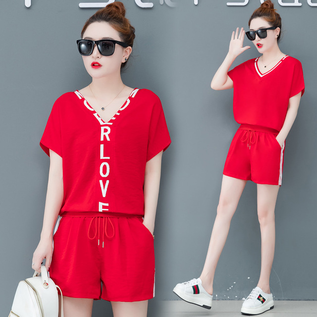 

Sports Suit Women's Season New Loose Short-sleeved Casual Shorts Fashion Two-piece