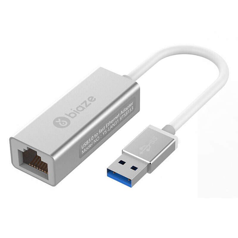 

Biaze ZH21 Metal USB 3.0 to 1000Mbps Gigabit RJ45 Ethernet Converter Network Adapter Connector