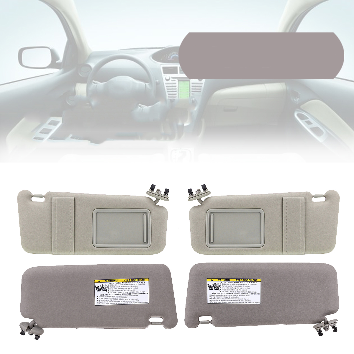 

Left+Right Car Sun Visor Vanity Light Accessories Covers For Toyota Camry 2007-2011