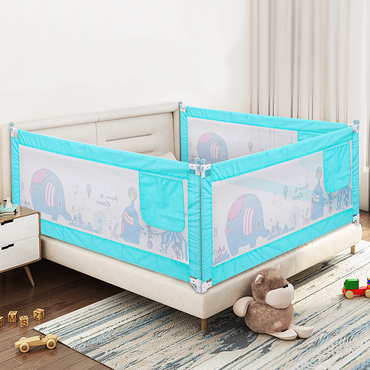 Adjustable Bed Rail Guard Toddler Safety Baby Kids 