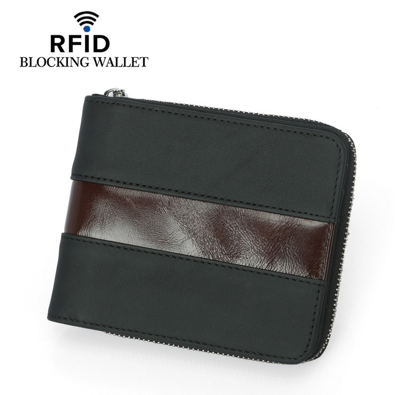 

Men Genuine Leather RFID Antimagnetic Coin Bag Card Holder