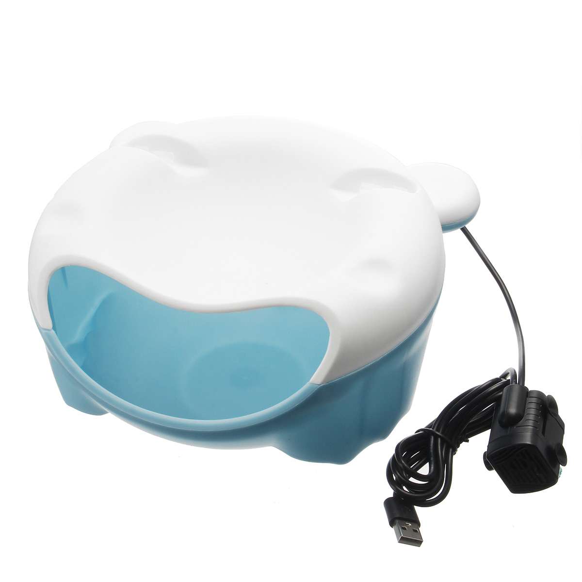 

USB 1.5L Automatic Ultra Silent Pet Dog Cat Water Feeder Bowl Drinking Fountain Dispenser w/ Night Light