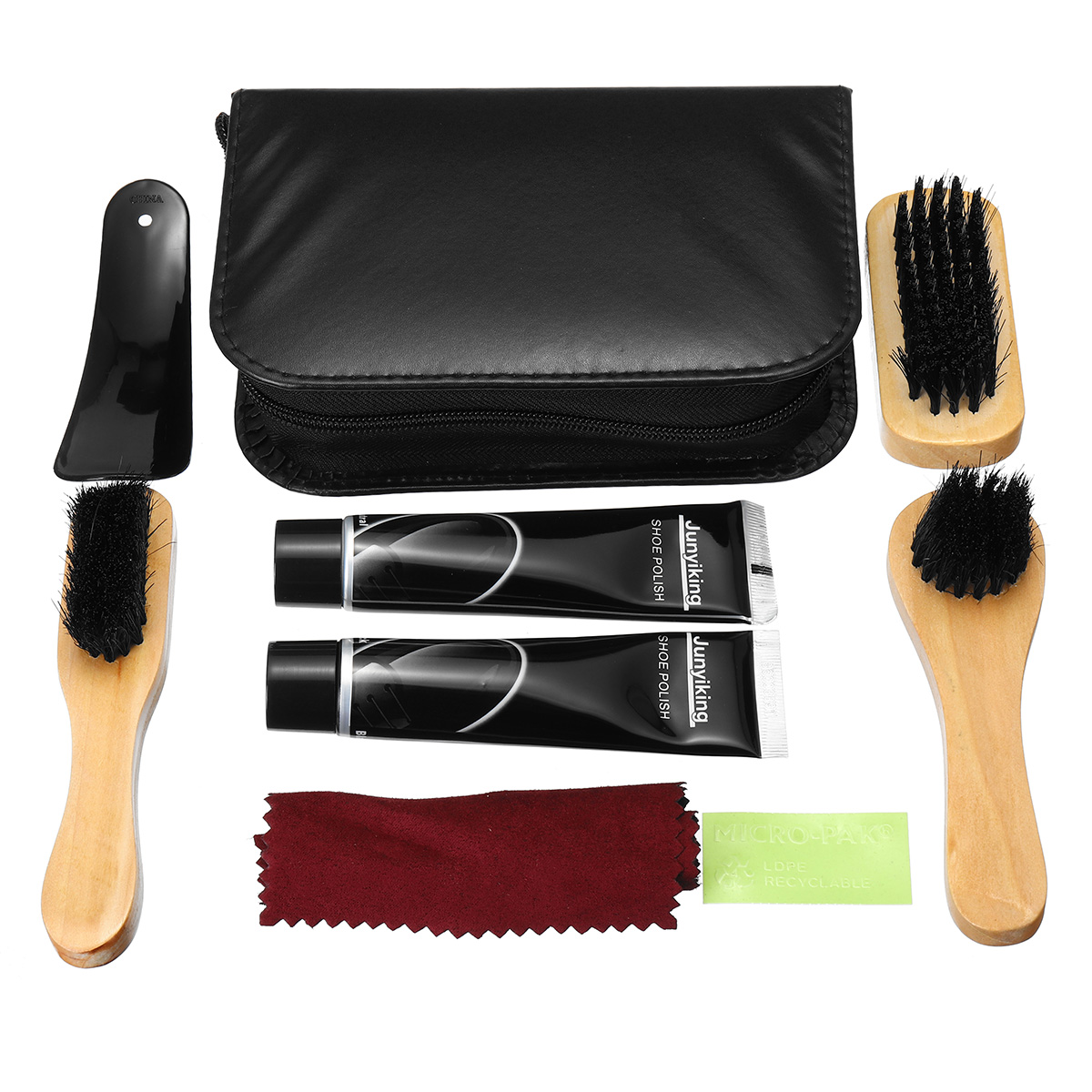

7 In 1 Shoes Polish Tools Kit Boot Care Leather Craft Shine Cleaning Brushes Set Tool