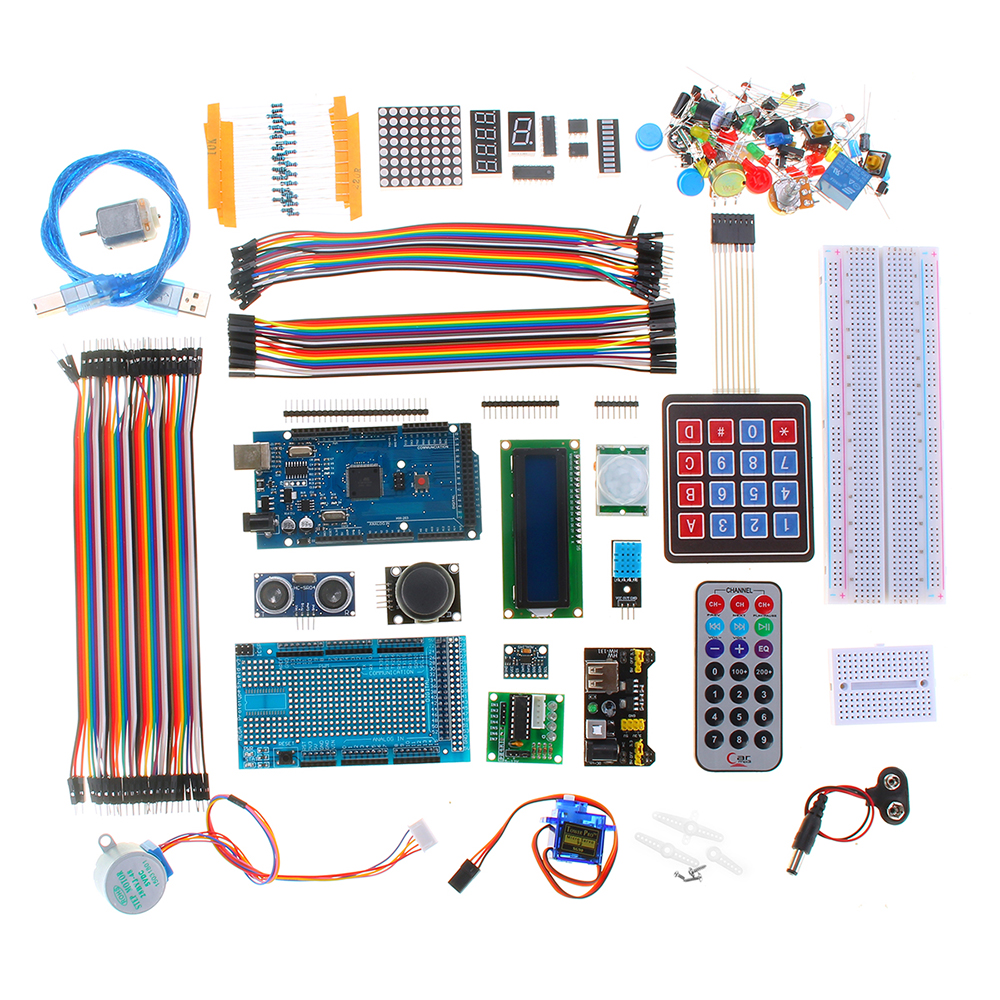 

MEGA 2560 Project Starter Kits With LCD1602 Servo Motor Ultrasonic Sensor