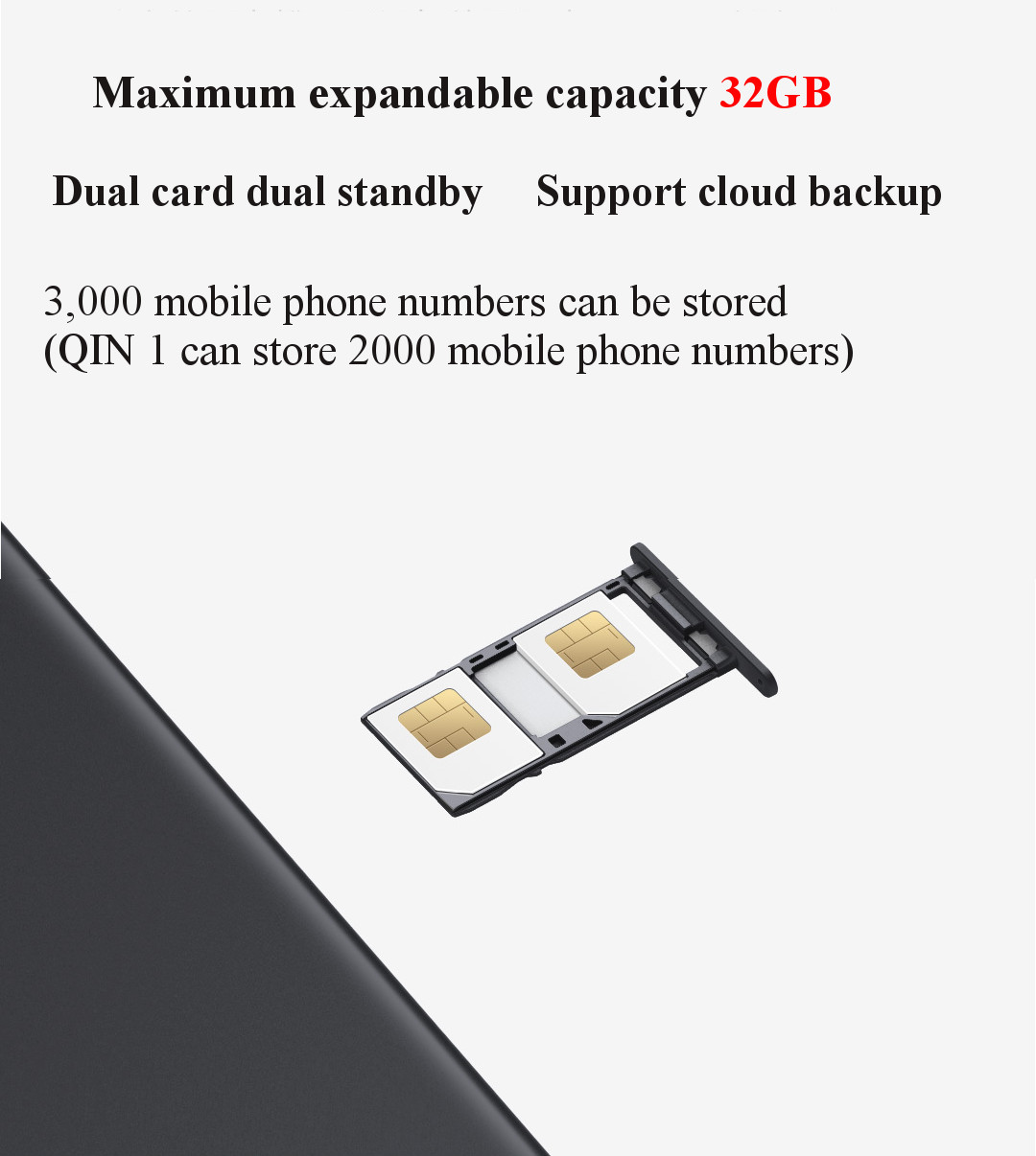 QIN 1S 4G Network Wifi 1480mAH BT 4.2 Voice Infrared Remote Control Dual SIM Card Feature Phone from Xiaomi youpin 20
