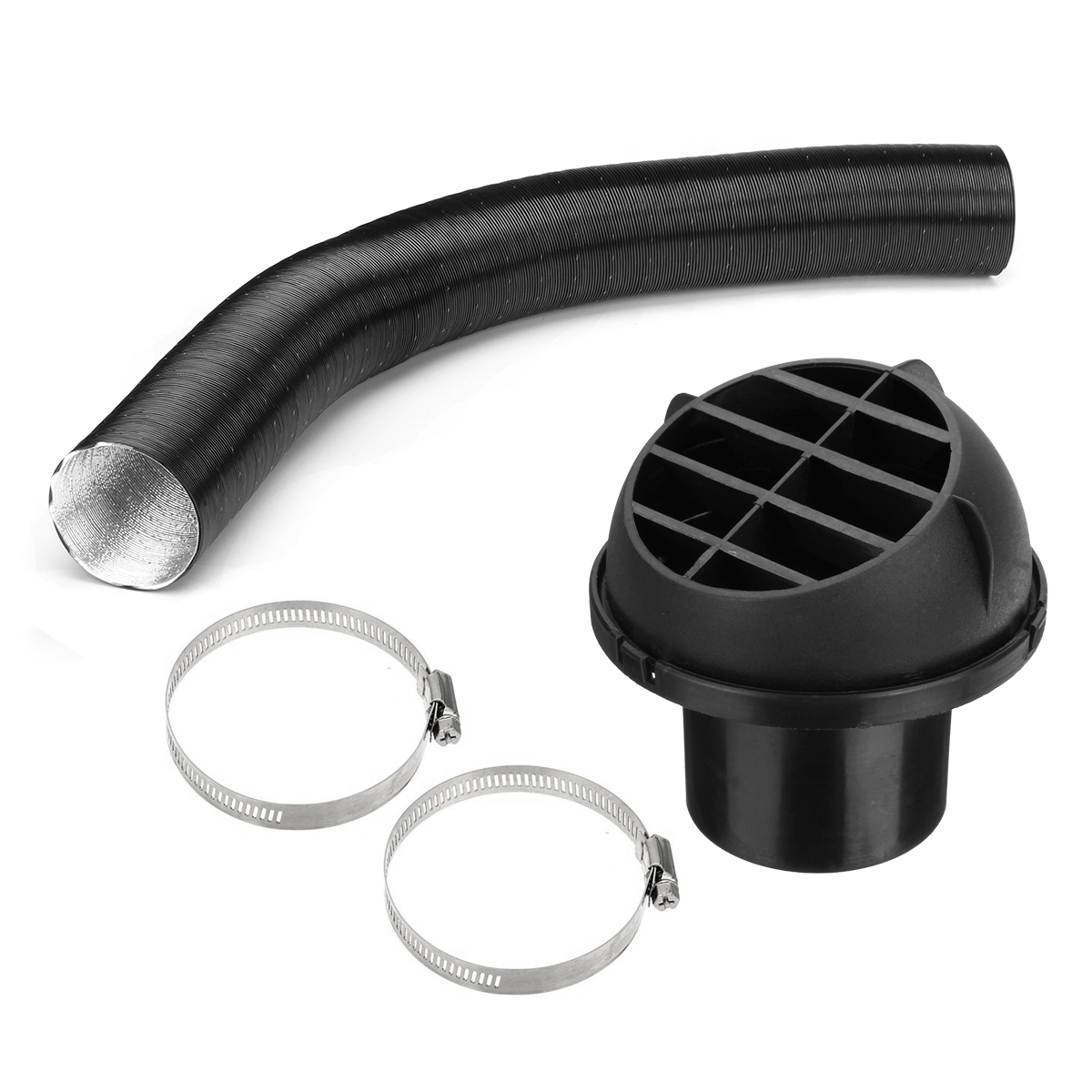 

75mm Heater Pipe Duct + Warm Air Outlet + Hose Clip For Diesel Heater Eberspacher Webasto or Propex Heater Ducting