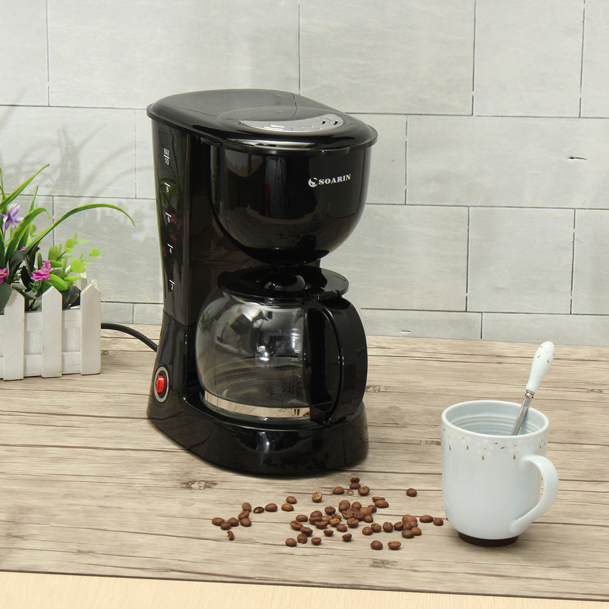 Soarin 1.25L 800W Electric Coffee Tea Maker Espresso Latte Machine Home Office Cafe Coffee Machine 78