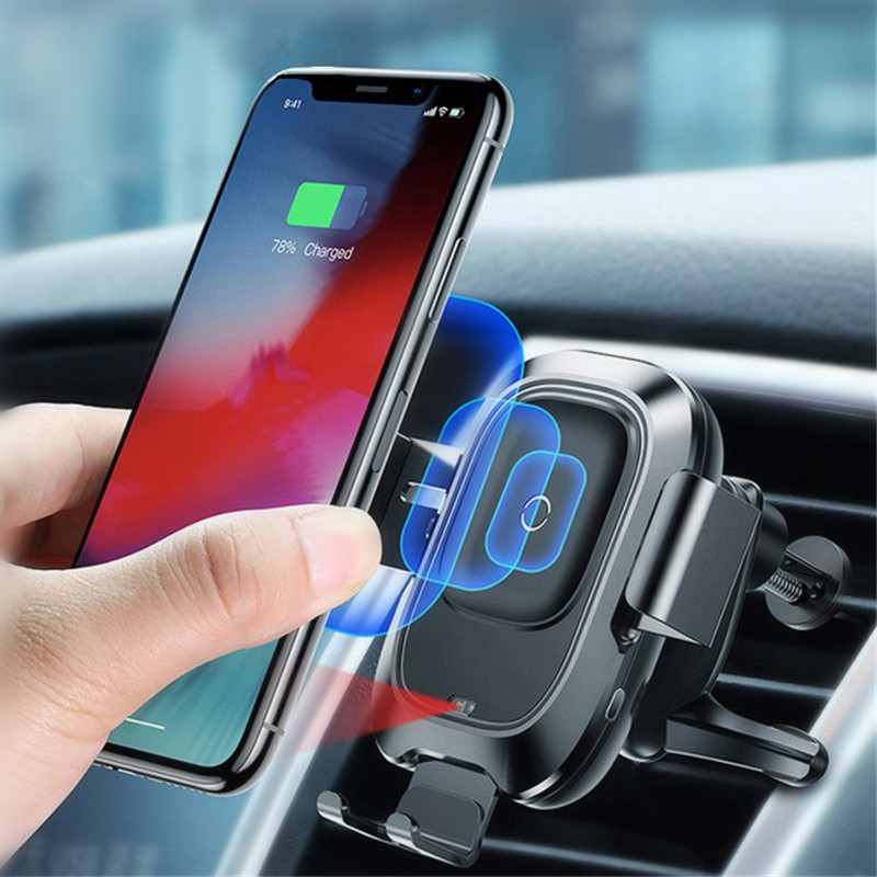 

Baseus Infrared Induction Auto Lock 10W Qi Wireless Fast Charge Car Holder for iPhone Mobile Phone