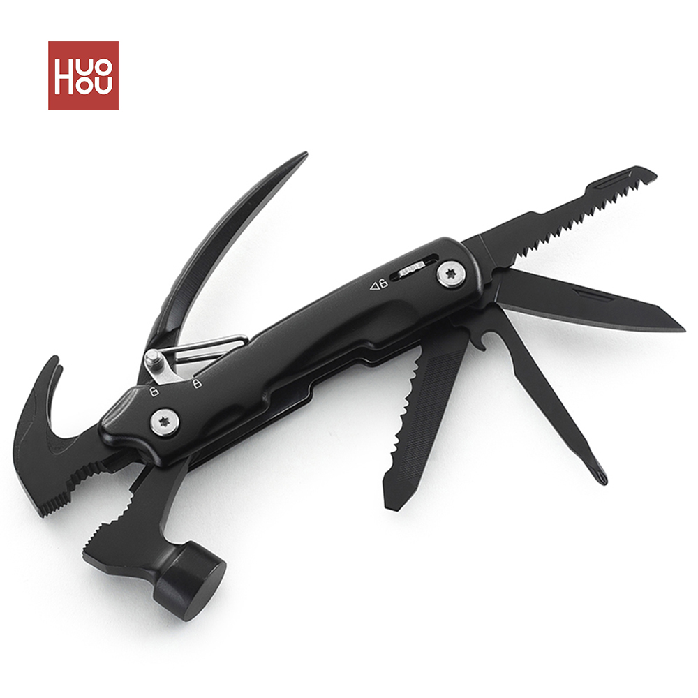 

[Xiaomi Youpin] HUOHOU GHK-23A 10 in 1 Multi-function Claw Hammers Pliers Folding Cutter Sawtooth Bottle Opener Screwdriver Scale Saw Home Improvement Tools