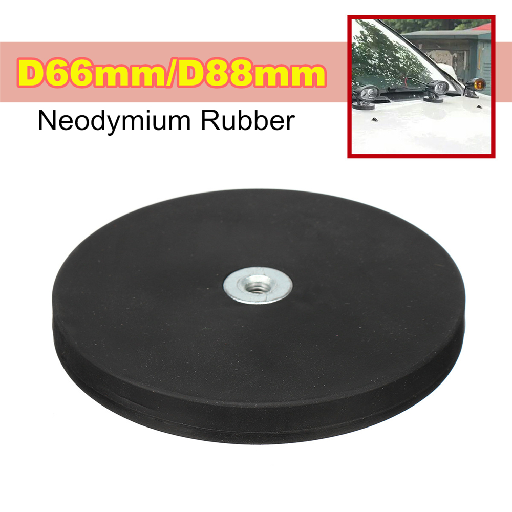 S Flat Thread Neodymium Rubber Coated Pot Magnet D66/ D88mm LED Light Camera Mount