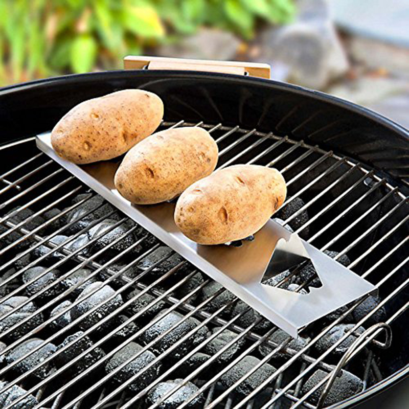 

15.5in Stainless Steel BBQ Grilling Tool Barbecue Accessorice Potato Grill Rack Outdoor BBQ Barbe