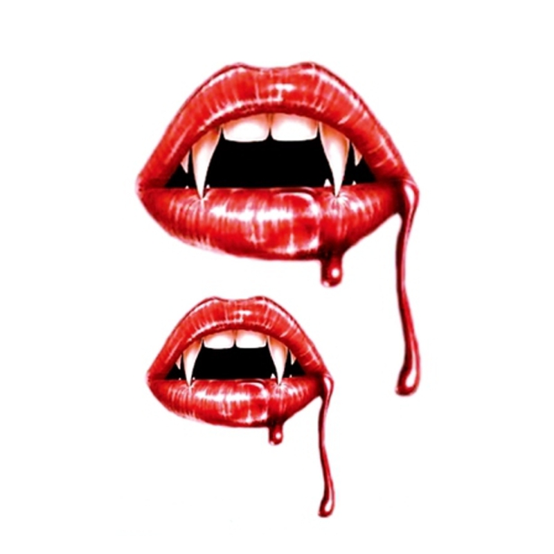 

5pcs Temporary Halloween Big Mouth Scary Terror Tattoo Sticker Body Makeup Waterproof