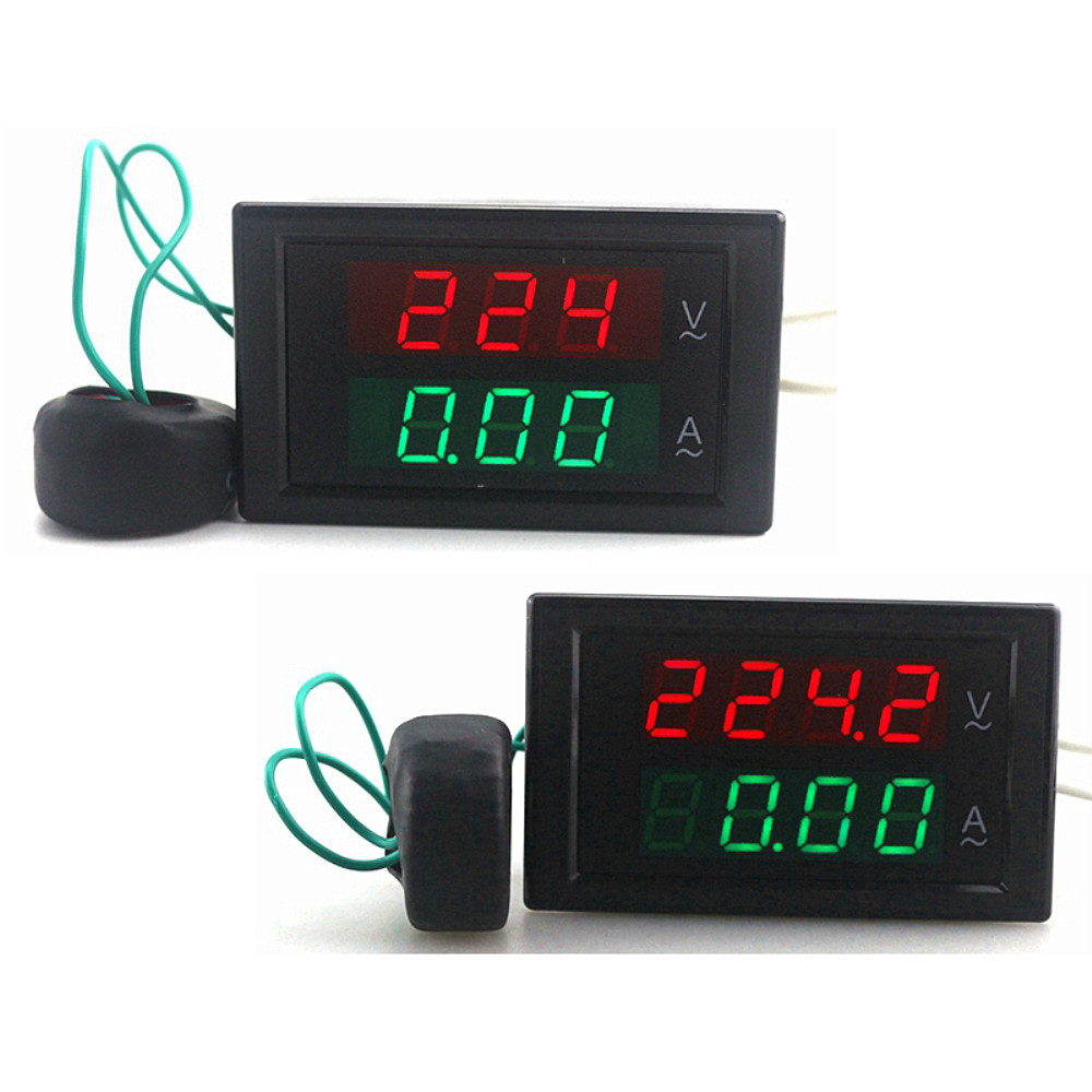 

DL69-2042 3-Digit Dual Display Current Voltmeter AC 80-300V 0-100A Led Volt Amp Meter Voltage Current Meter