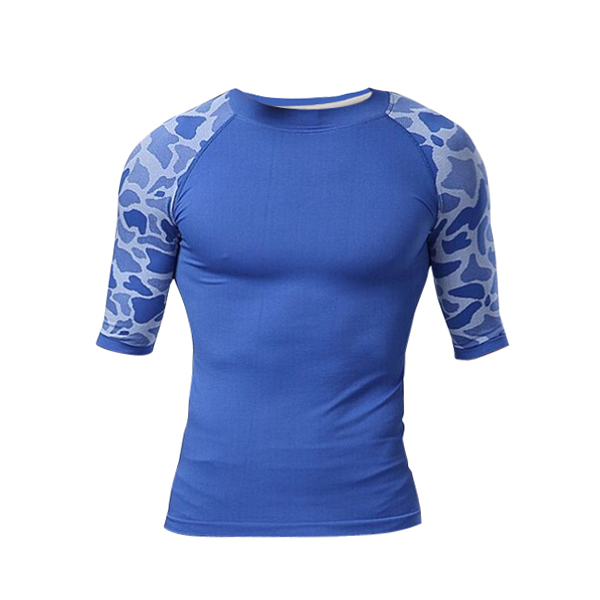 

Men Compression Leopard Print Sports Tight Shirt Half Sleeve Quick Dry Body Shaper