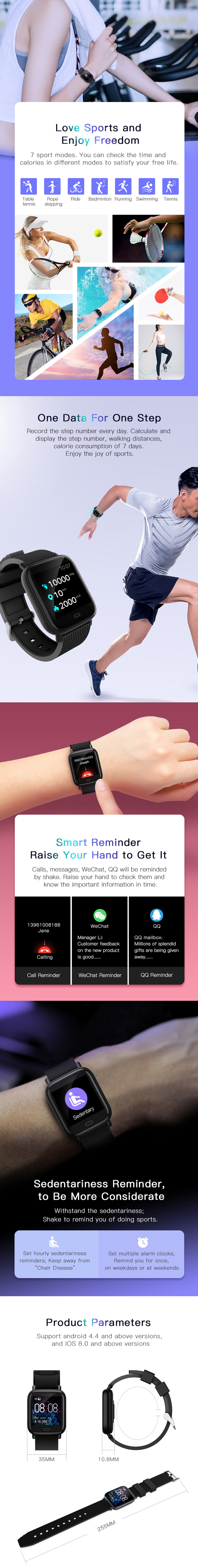 Bakeey G20 Dynamic UI Weather Target Setting HR Blood Pressure Oxygen Monitor bluetooth5.0 Smart Watch 19