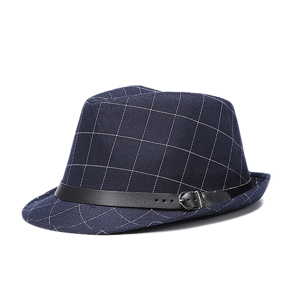 

Mens Vintage Grid Fedora Floppy Jazz Hat Casual Panama Bucket Hat