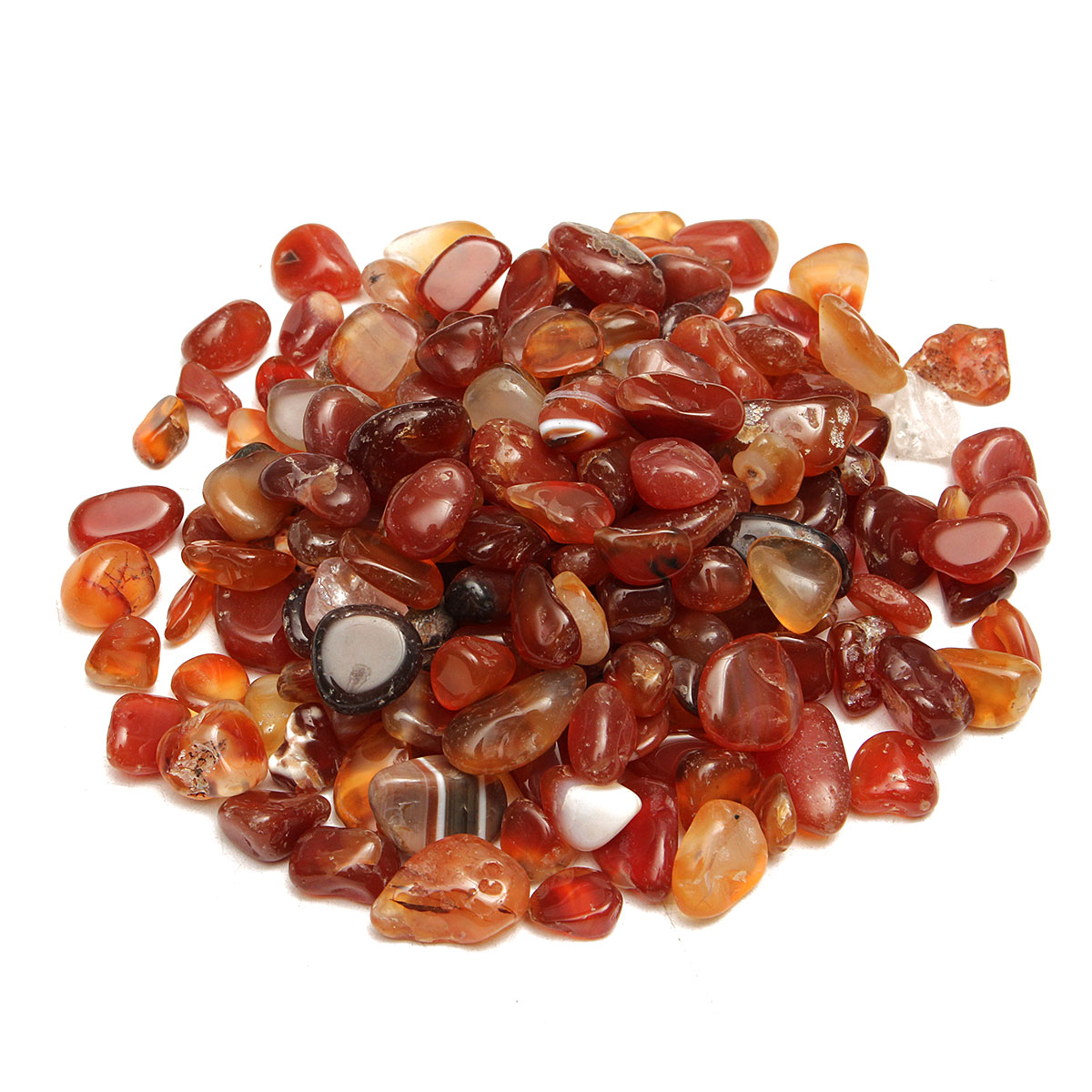 

100g Natural Red Gravel Agate Polished Healing Quartz Crystal Stones Specimens DIY