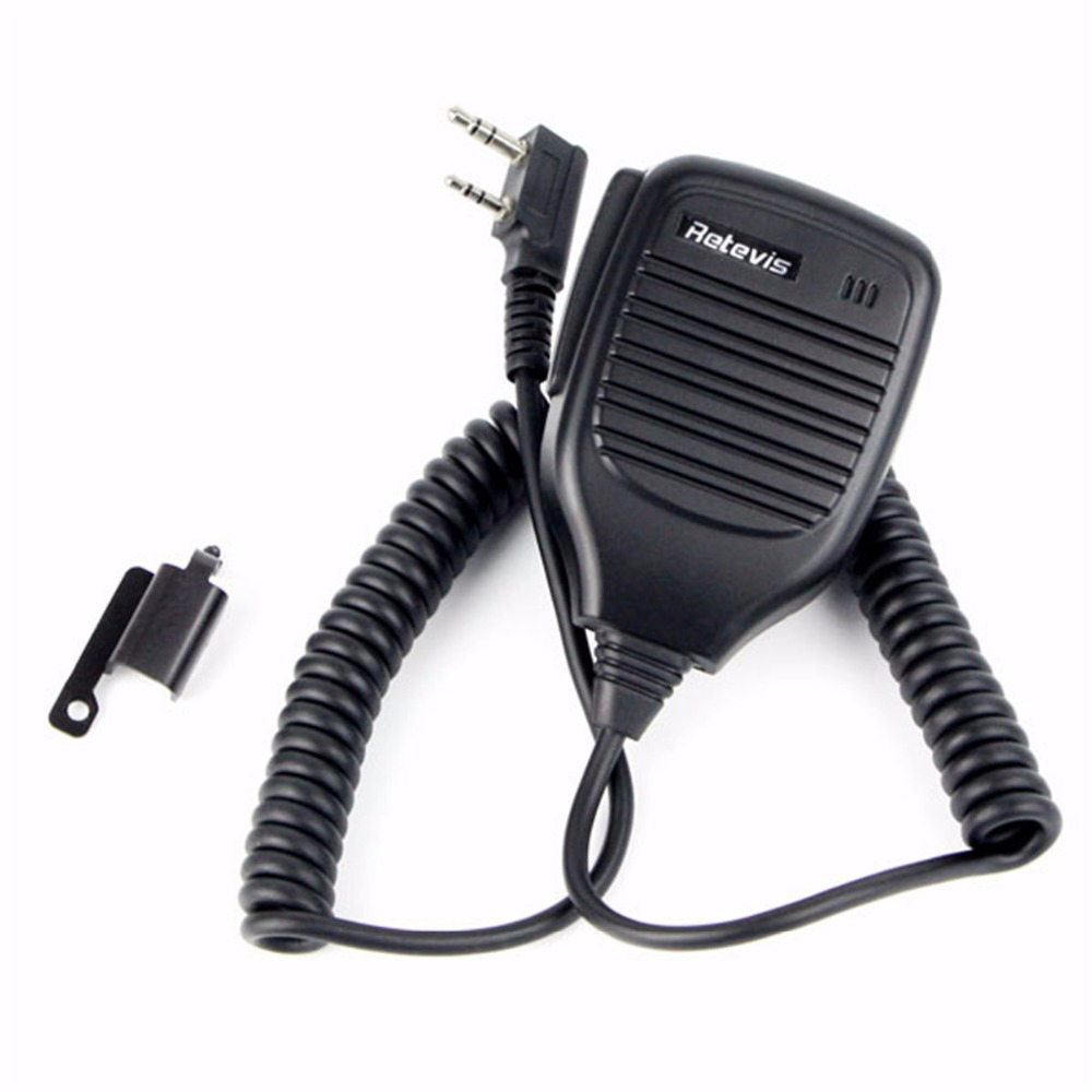 

Retevis 2Pin PTT Speaker Microphone Walkie Talkie Mic Accessories For Baofeng BF-888S RT5R H777 For Kenwood Radio C9001