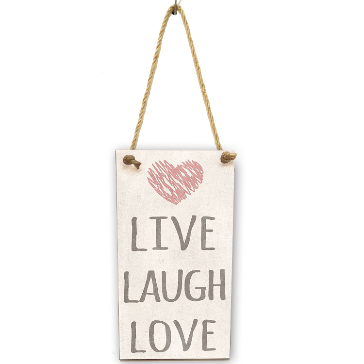 

Live Laugh Love Laser Engraving Wooden Wall Plaque Rustic Cute Door Sign Home Room DIY Craft Decorations