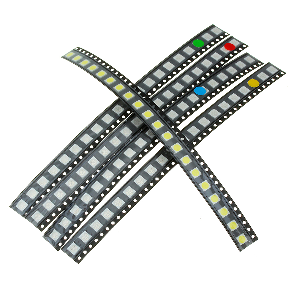 

500Pcs 5 Colors 100 Each 5050 LED Diode Assortment SMD LED Diode Kit Green/RED/White/Blue/Yellow
