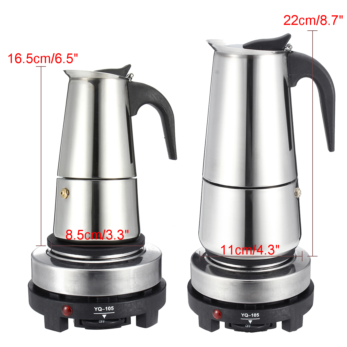 Espresso Moka Coffee Maker Pot Percolator Stainless Steel Electric Stove Electric Coffee Kettle 31