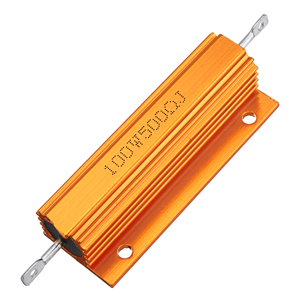 

3pcs RX24 100W 500R 500RJ Metal Aluminum Case High Power Resistor Golden Metal Shell Case Heatsink Resistance Resistor