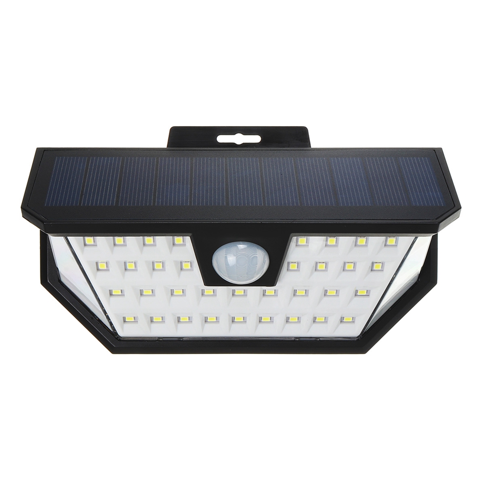 24SHOPZ 48 LED Solar Powered Wall Light Wide Angle Motion Sensor Outdoor Fence Lamp IP65