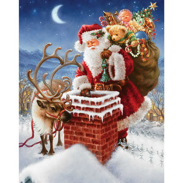 

40x30см 5d алмазов картина поделки Санта отец Рождество вышивки крестом вышивка