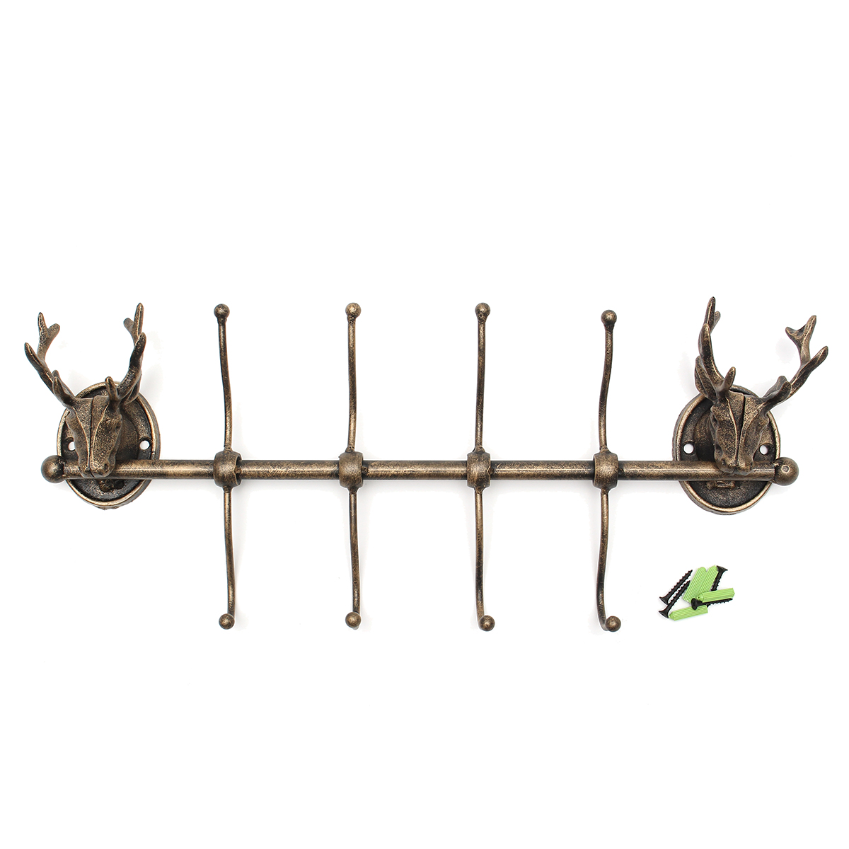 

Cast Iron Wall Mounted Stags Head Deer Antlers Hat Coat Storage X8 Home Wall Hooks
