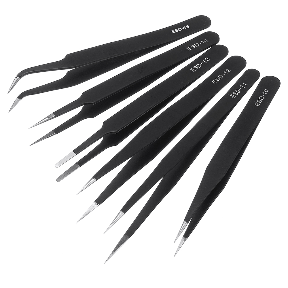 Precision Eyebrow Tweezers Curved Straight Tip Stainless Steel Electronic Tool