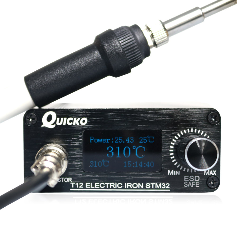 

QUICKO STM32 OLED 1.3inch T12 DIY Soldering Station with Russian Korean English Chinese T12-K Solder Soldering Iron Tips