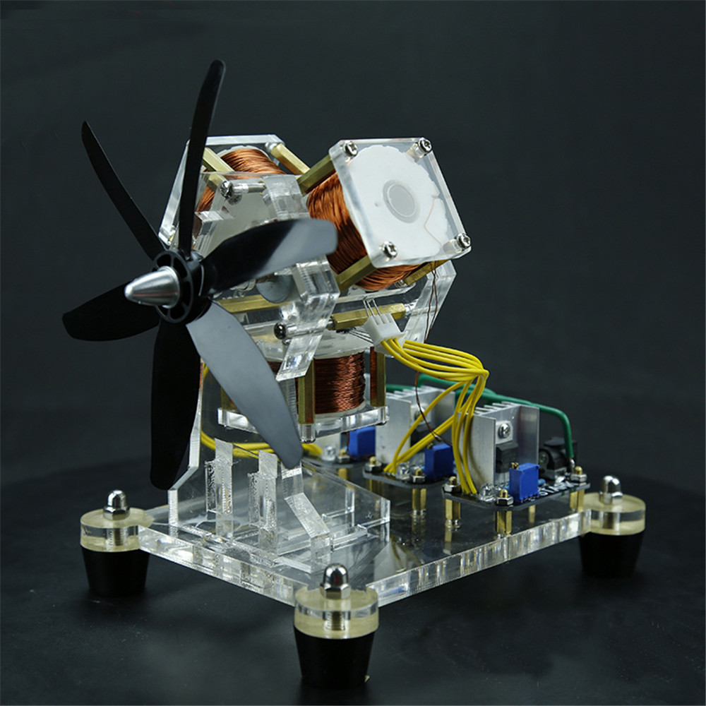 

Бесколлекторный мотор Зал Датчик ​​Электрическая машина Triple Coil Fan Blade Высокая скорость DIY Физическая модель
