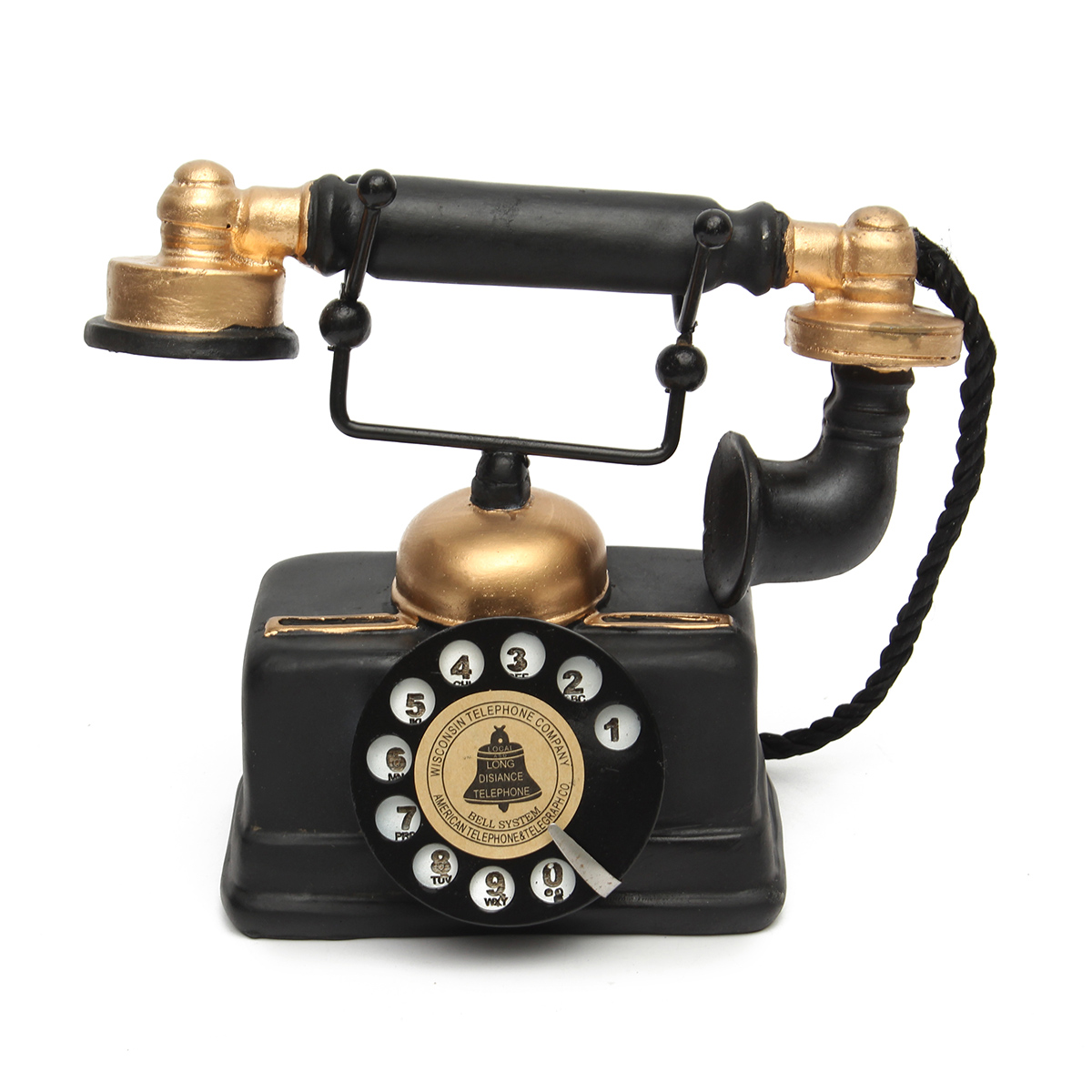 

Intage Rotary Landline Telephone Decor Statue Artist Antique Phone Figurine Decor Model for Home Desk Decoration Holiday Gifts