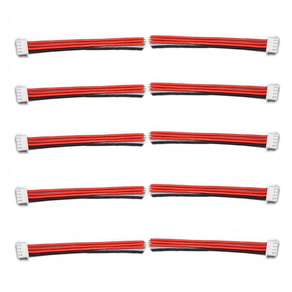

10 Pieces 2.54XH 22AWG 13CM 3S 4Pin Balance Cable Silicone Wire for Lipo Batteries