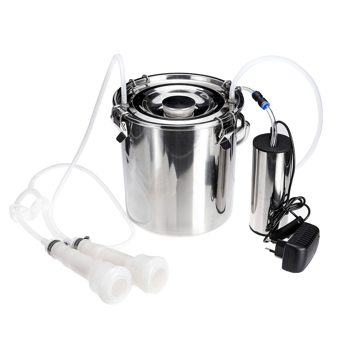

5L Electric Milking Machine Stainless Steel Cow Goat Sheep Bucket Suction Milker Vacuum Pump Household