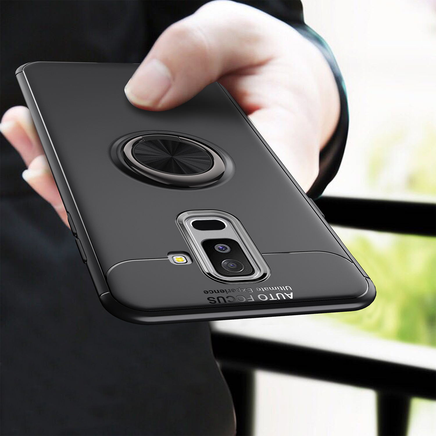 

C-KU 360º Rotating Ring Grip Kicktand Protective Case For Samsung Galaxy A6 Plus 2018