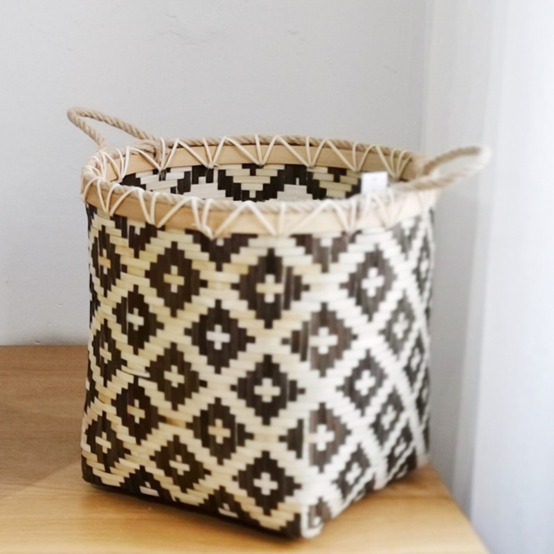 Find Large Capacity Storage Baskets Woven Bamboo Storage Bucket Handle Flower Pot Vase Toy Holder Household Organizer for Sale on Gipsybee.com with cryptocurrencies